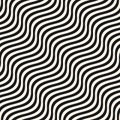 ÃÂ¡urved wavy lines vector seamless pattern. Diagonal black and white stripes Royalty Free Stock Photo